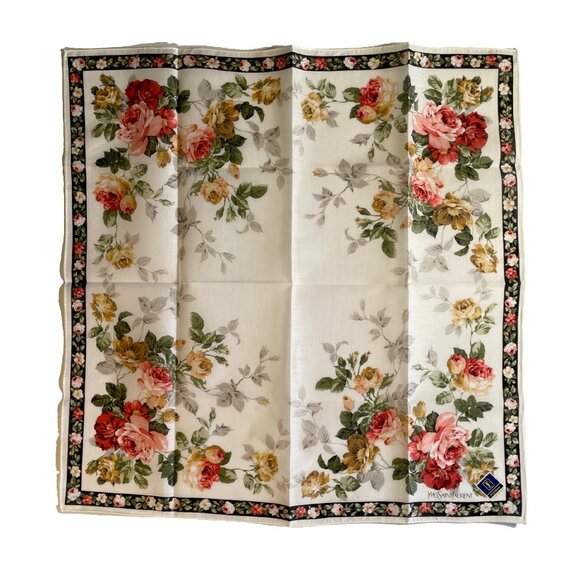 Yves Saint Laurent Floral Cotton Scarf – NWT - Picture 1 of 9